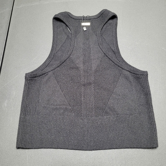 Alala Black Goddess Cashmere Blend Crew Neck Racerback Crop Top Knit Tank NWOT M - Picture 3 of 11